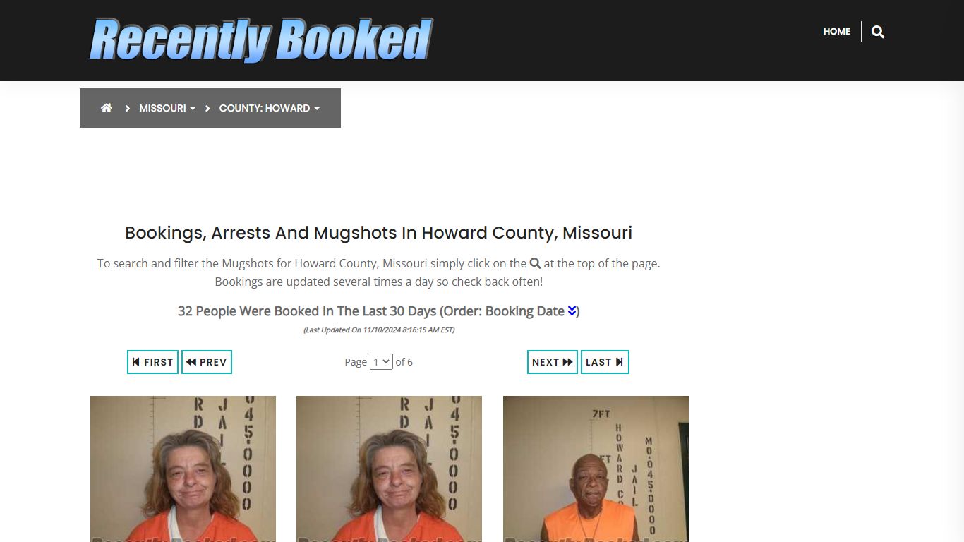 Bookings, Arrests and Mugshots in Howard County, Missouri - Recently Booked